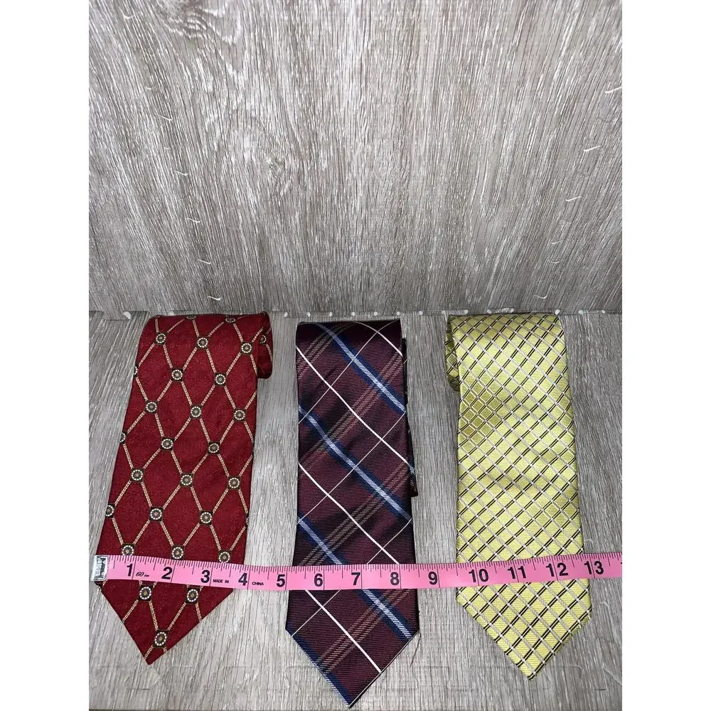 Nautica Men's Silk Tie Set 3pc Geometric Multicolor Classic Length‎